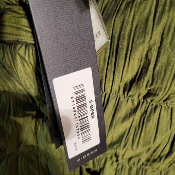 NWT WOMANS S DEER GREEN CRINKLED DUCK DOWN PUFFER JACKET SZ M - Picture 3 of 9